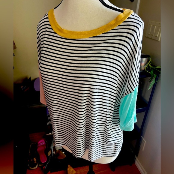 Striped Colour Block T-Shirt - Picture 3 of 6